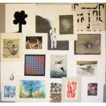 Sammlungsnachlass: 21 Druckgraphiken und ein Aquarell, u.a. Piza, Meckseper, Grieshaber, Bechtold