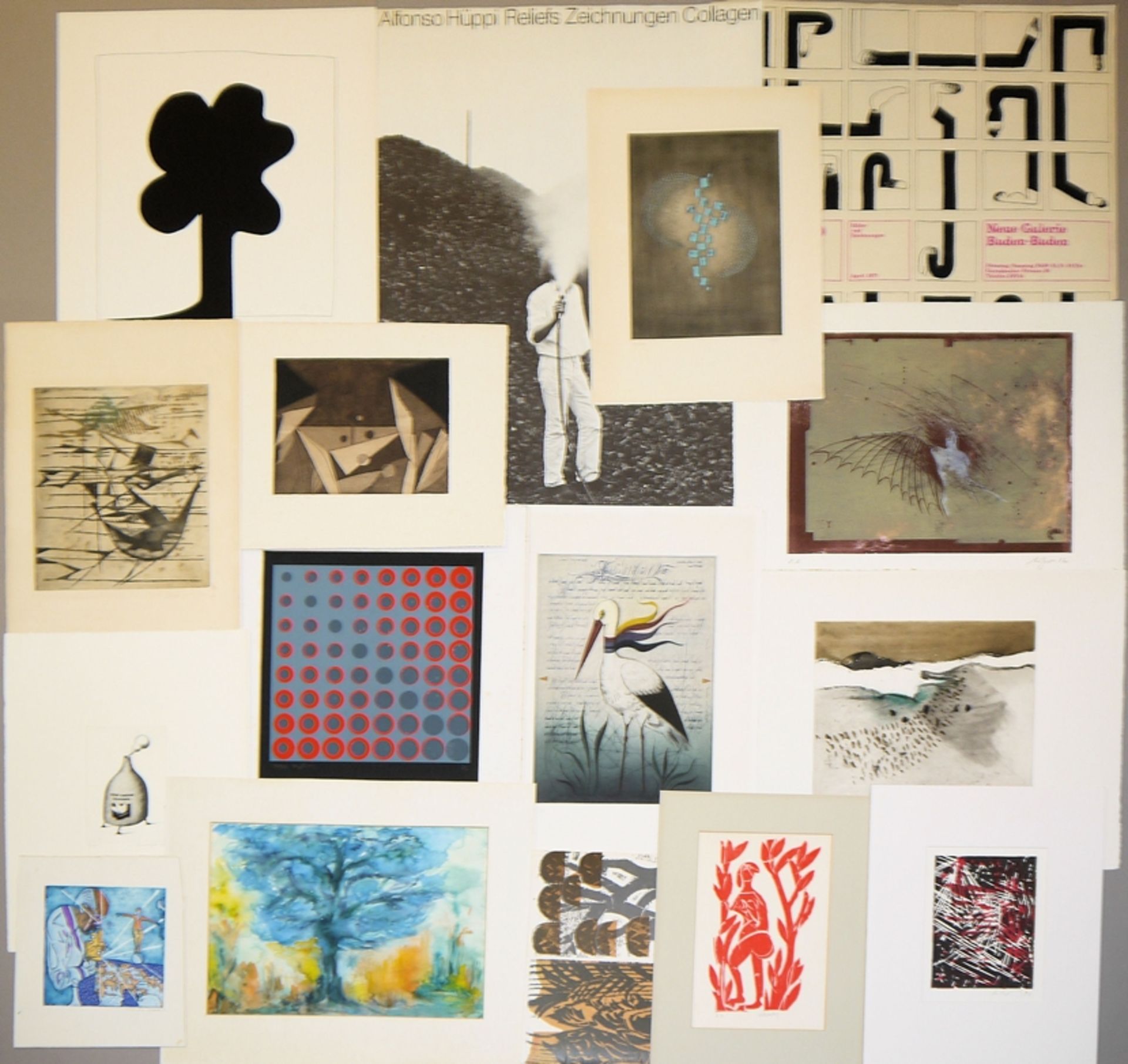 Sammlungsnachlass: 21 Druckgraphiken und ein Aquarell, u.a. Piza, Meckseper, Grieshaber, Bechtold