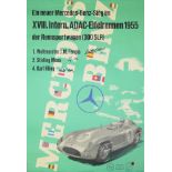 Mercedes-Benz Rennplakat, "Ein neuer Mercedes-Benz Sieg im XVIII. Intern. ADAC-Eifelrennen 1955", L