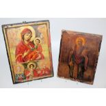 Zwei orthodoxe Ikonen um 1800 bzw. 1850