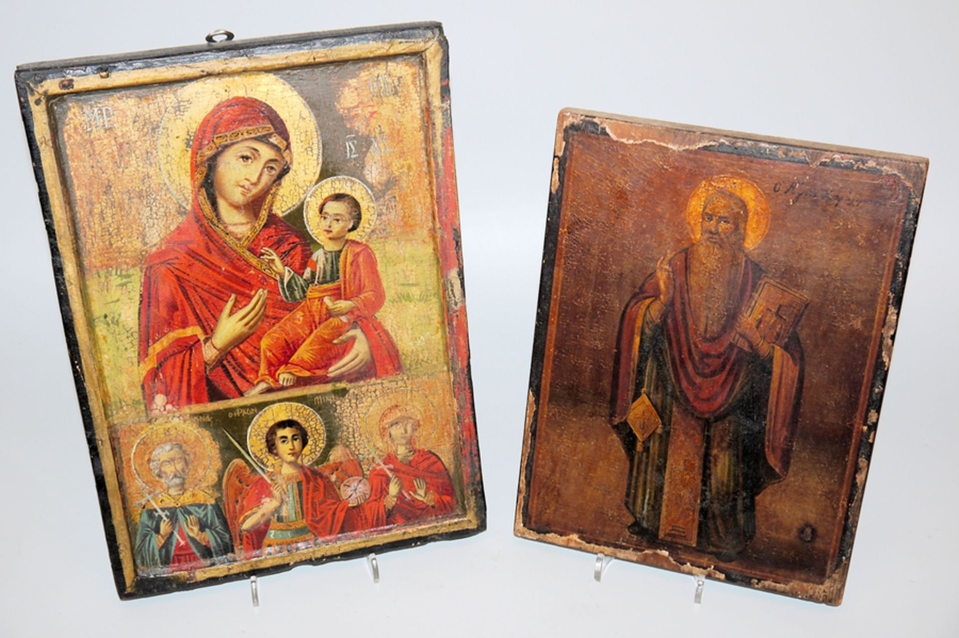 Zwei orthodoxe Ikonen um 1800 bzw. 1850