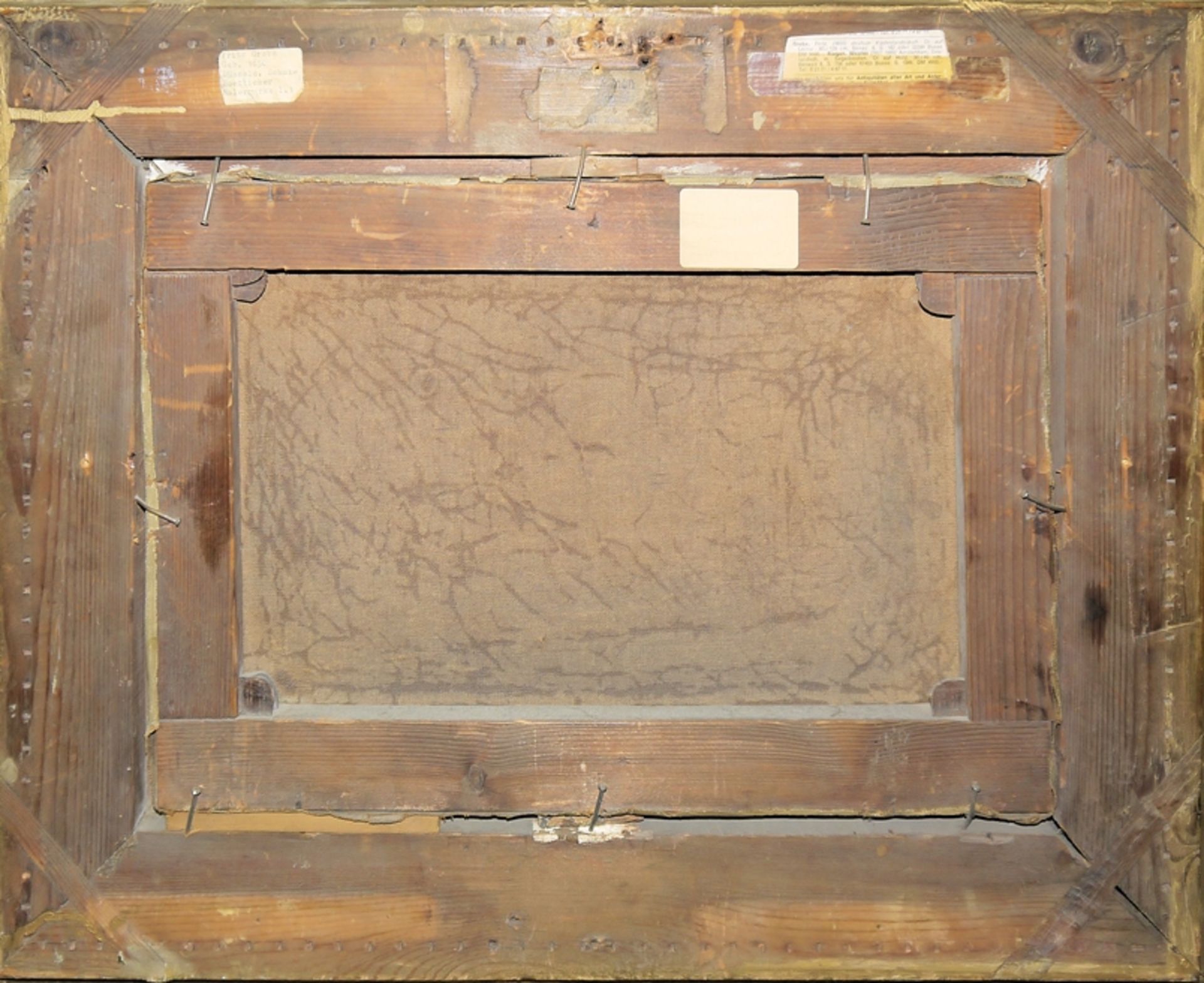 Fritz Grebe, Schäfer und seine Herde an einem kleinen Gewässer, Ölgemälde, Düsseldorf um 1880/90, o - Bild 4 aus 4