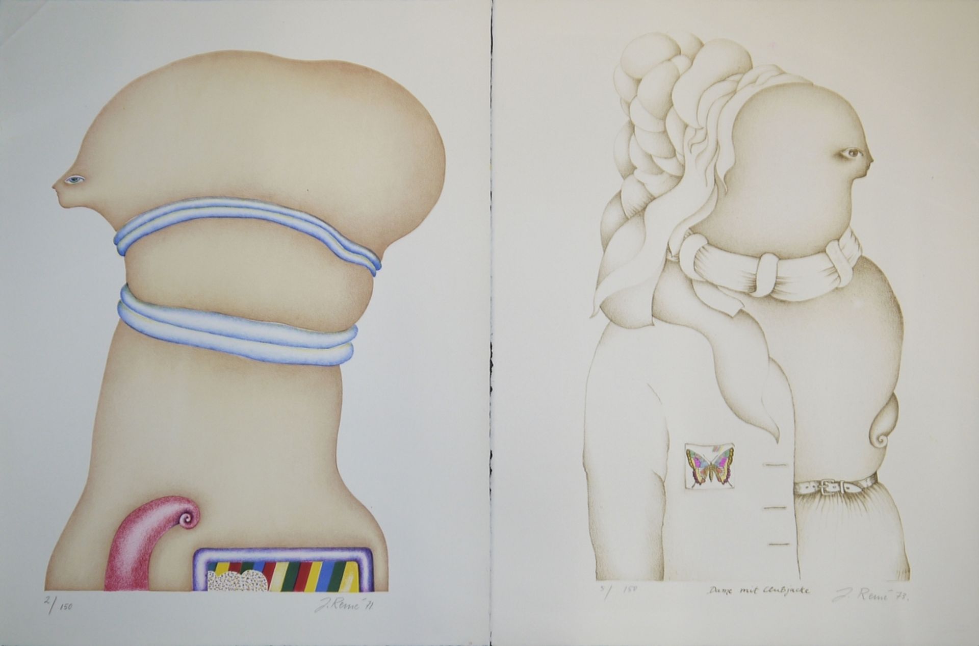 Sammlungsnachlass moderner Graphik, 6 signierte Arbeiten, u.a. von J. Remé, H. Sandberg, G. Bardone - Bild 5 aus 5