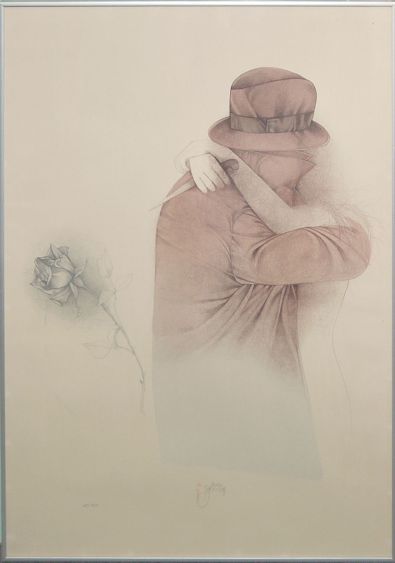 Bruno Bruni, "Chiaro di Luna" und o.T., 2 große signierte Farblithographien von 1987 und 1988, gera - Bild 2 aus 2