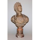 Augustin Pajou-Werkstatt zugeschr., Terrakotta-Büste einer jungen Adeligen, 2. H. 18. Jh.