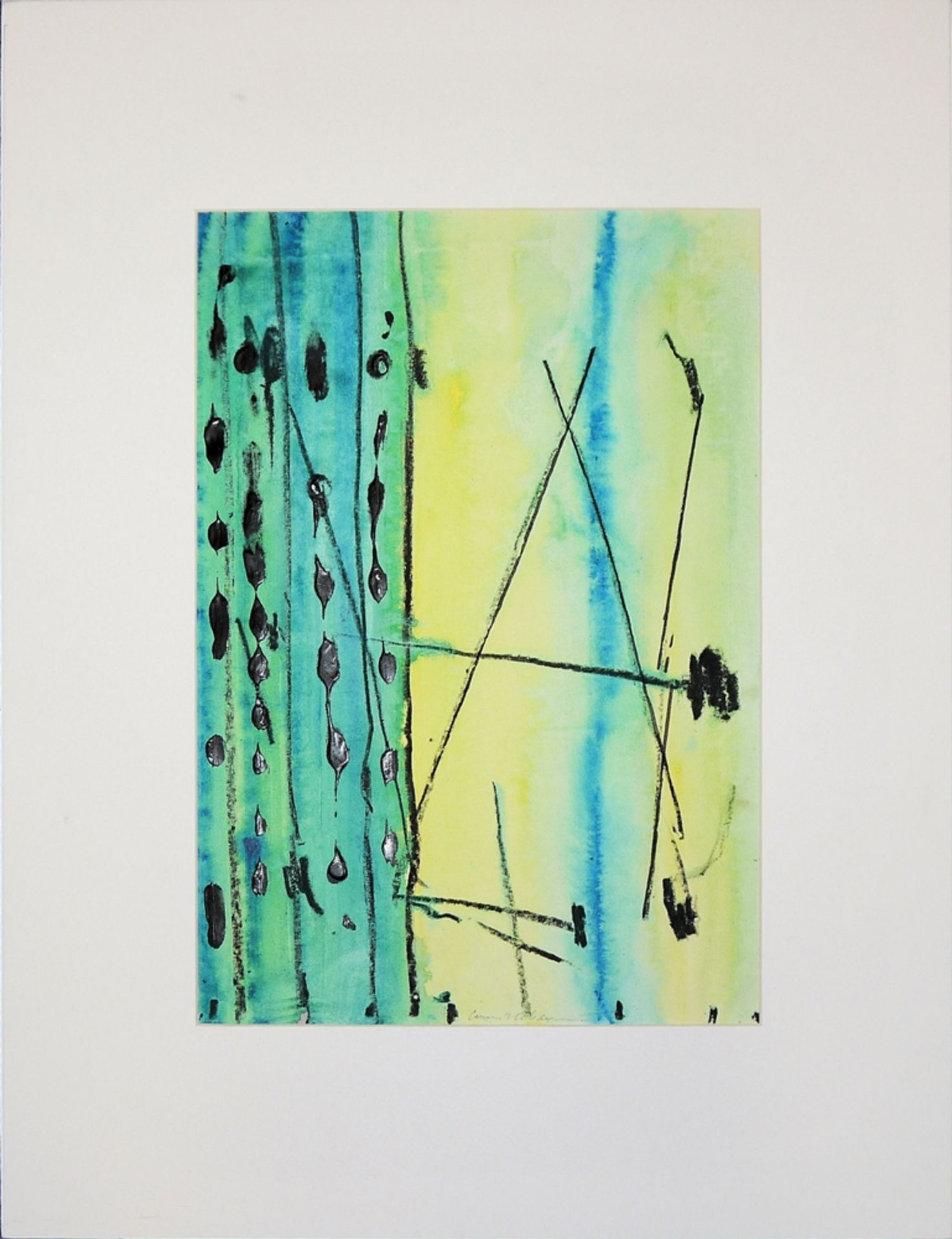 Camill Leberer, Ohne Titel, signierte Mischtechnik