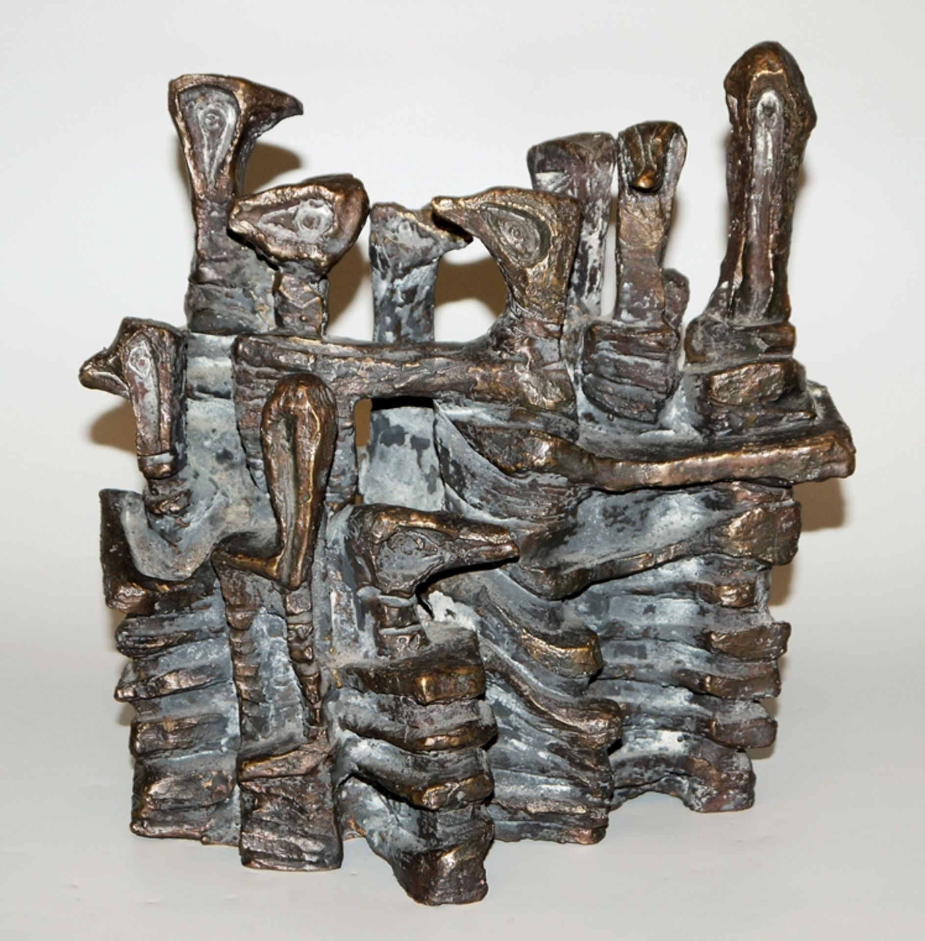 Zofia Wolska unsign./zugeschr., 10 junge Adler (Małe orły), Bronzeplastik