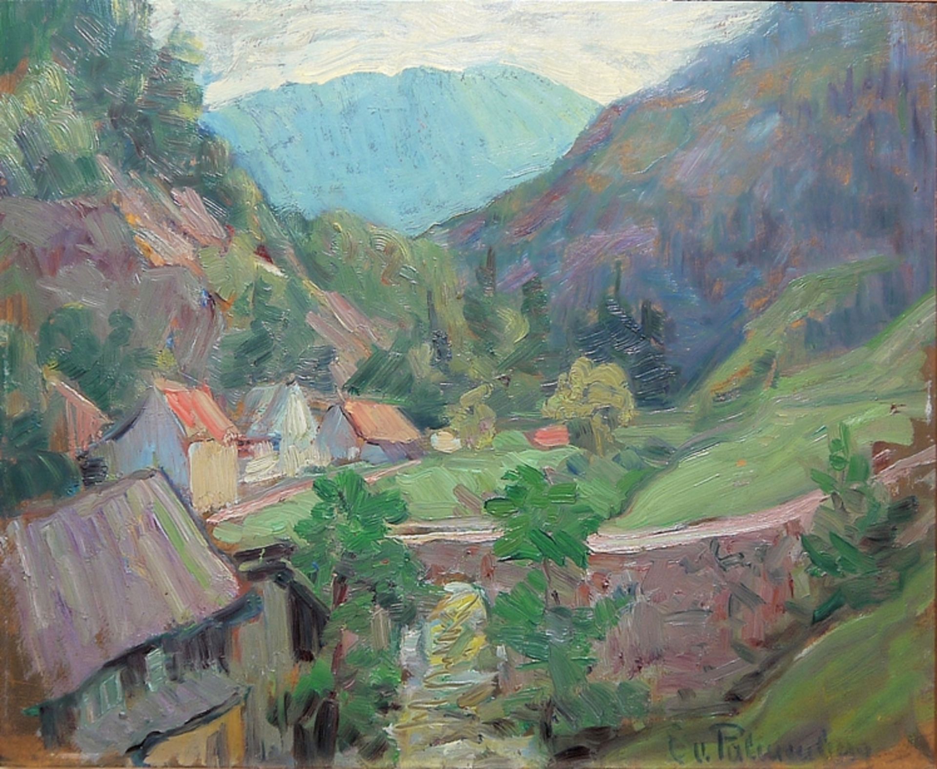 Emilie von Palmenberg, "Geroldsau", Ölgemälde, gerahmt