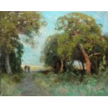 Friedrich Wilhelm Schwinge, Sommerlandschaft von 1910, Ölgemälde, gerahmt