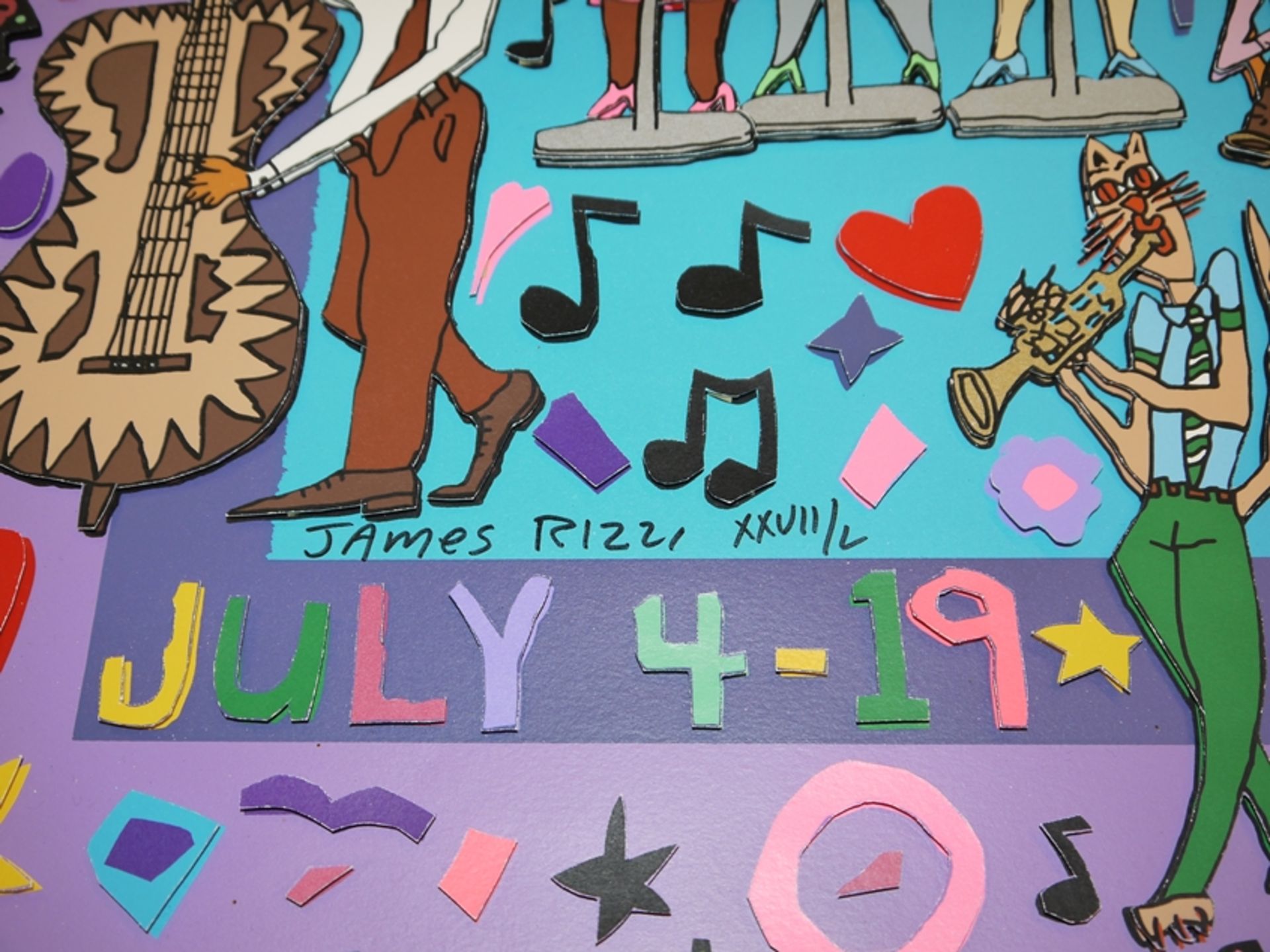 James Rizzi, "31. Montreux Jazz Festival, 1997", sign. 3-D Farbserigraphie, in bester Erhaltung & " - Bild 2 aus 3