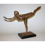 Edgar Degas, nach, "Grande Arabesque", Bronzeplastik, Ara-Edition 
