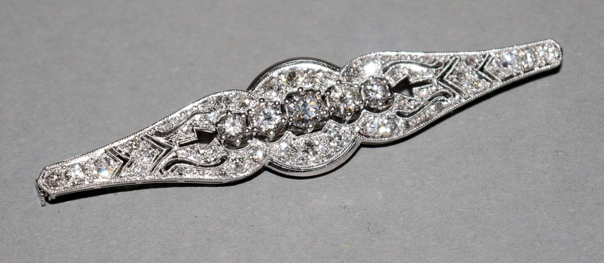 Brillantbrosche des Art Déco, Gold