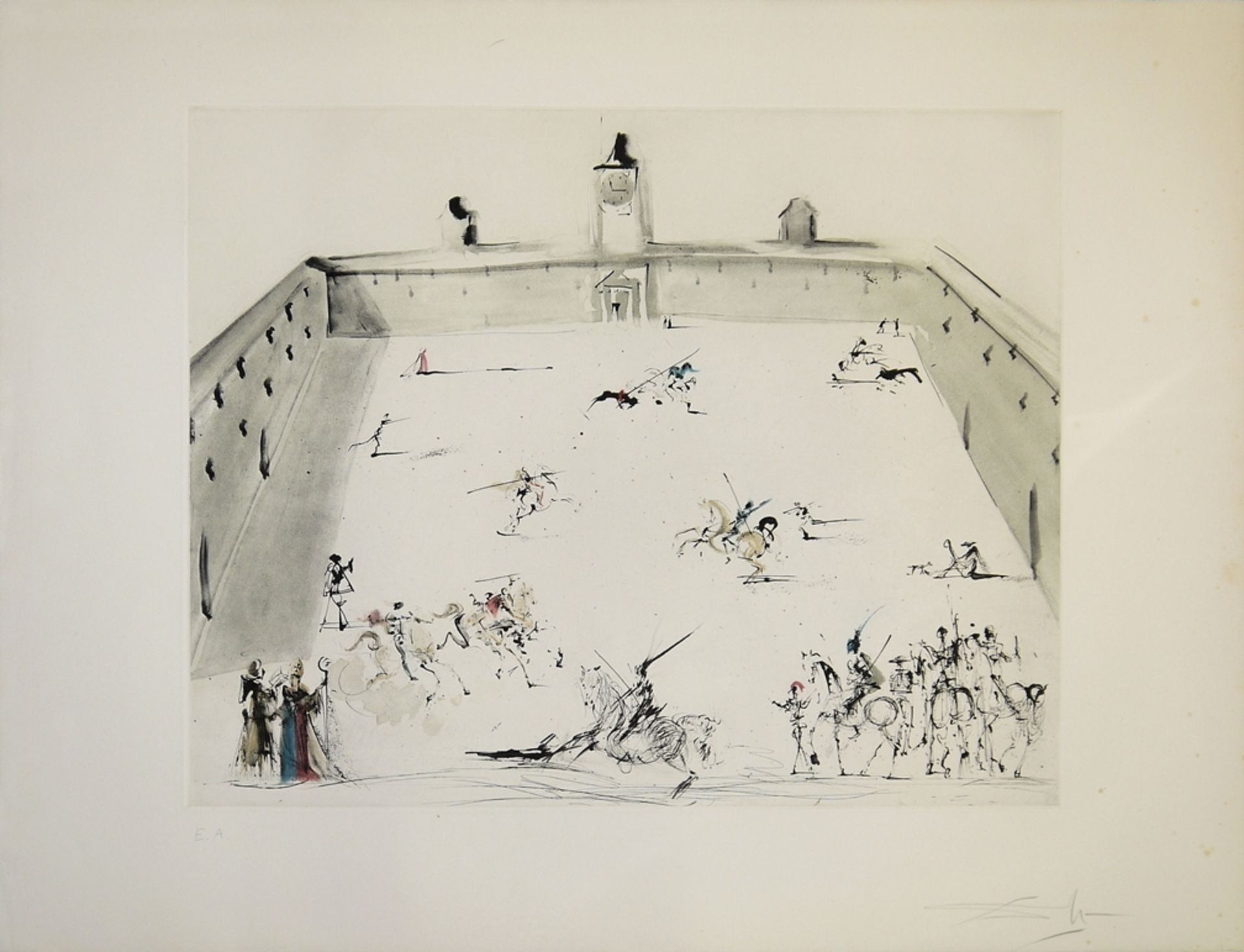Salvador Dalì, "Tienta", sign. Farbradierung mit Kaltnadel von 1967 (nicht die Granolitho von 1983 