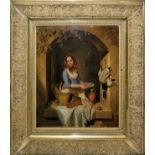 Elisabeth Alida van Kiers-Haanen zugeschr., Junge Marktfrau verkauft Leckereien, Ölgemälde um 1840 