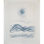 Max Ernst, Blatt aus: Jean Tardieu "Le parquet se soulève", signierte Farblithographie von 1973 