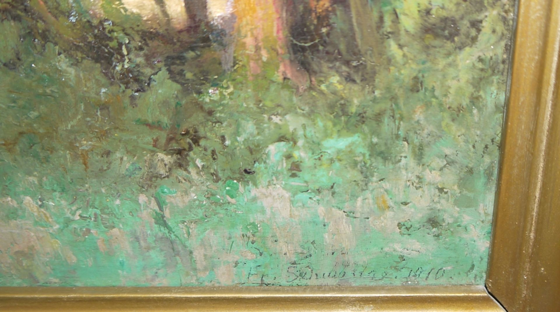 Friedrich Wilhelm Schwinge, Sommerlandschaft von 1910, Ölgemälde, gerahmt - Bild 3 aus 4