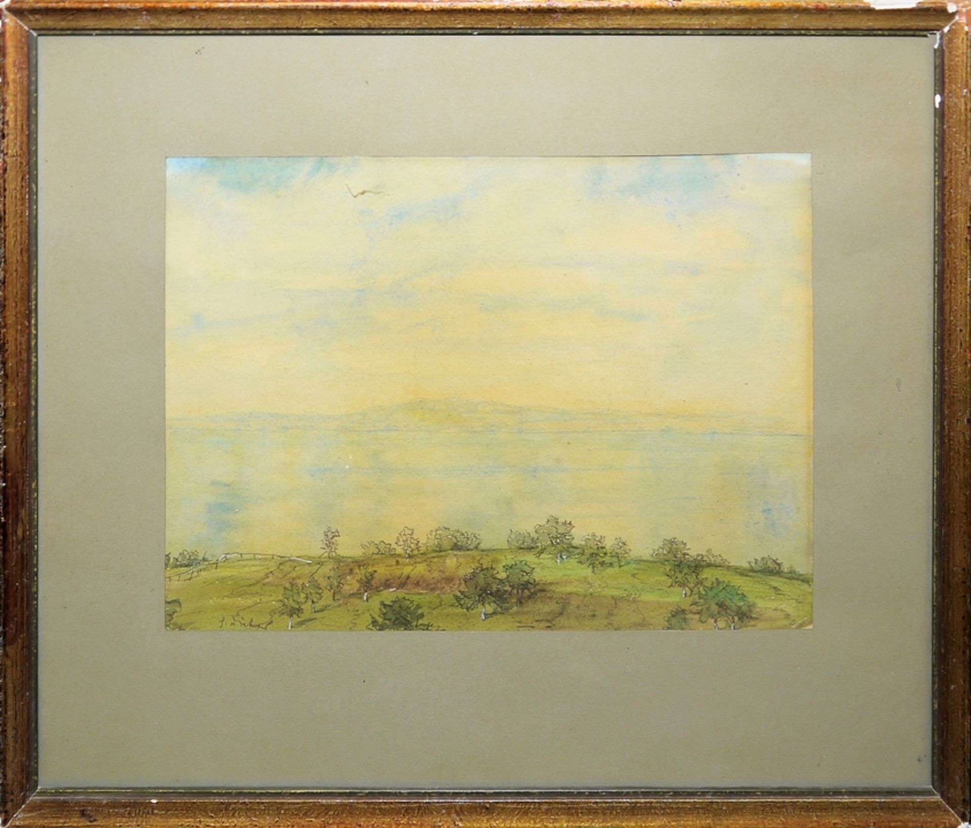 Romantiker/Frühimpressionist um 1850, antike Ruine an einem Gewässer, qualitätvolles Ölgemälde gera - Bild 3 aus 4