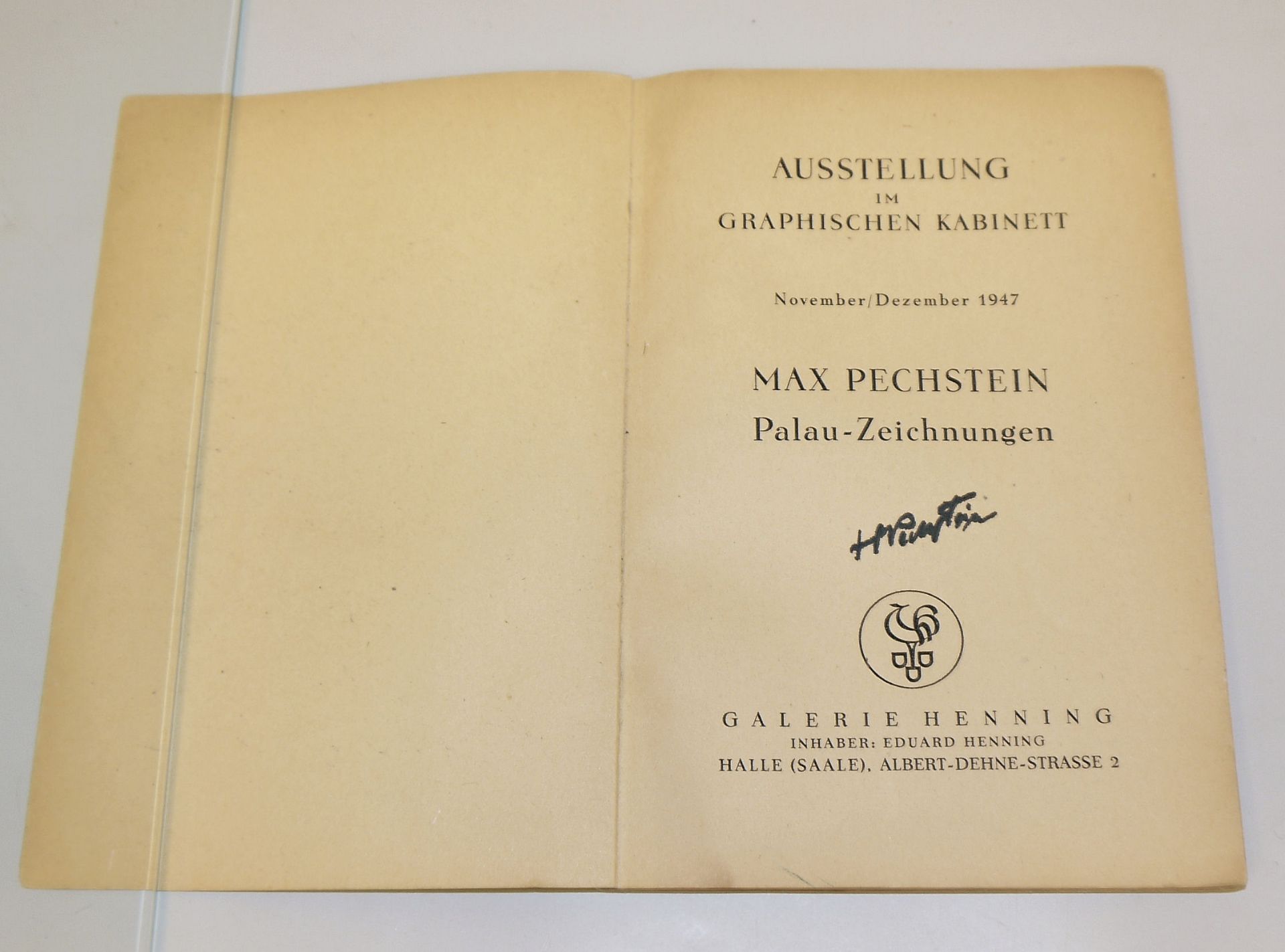 Max Pechstein, Palau-Zeichnungen. Ausstellung im Graphischen Kabinett November/Dezember 1947, signi - Bild 3 aus 3