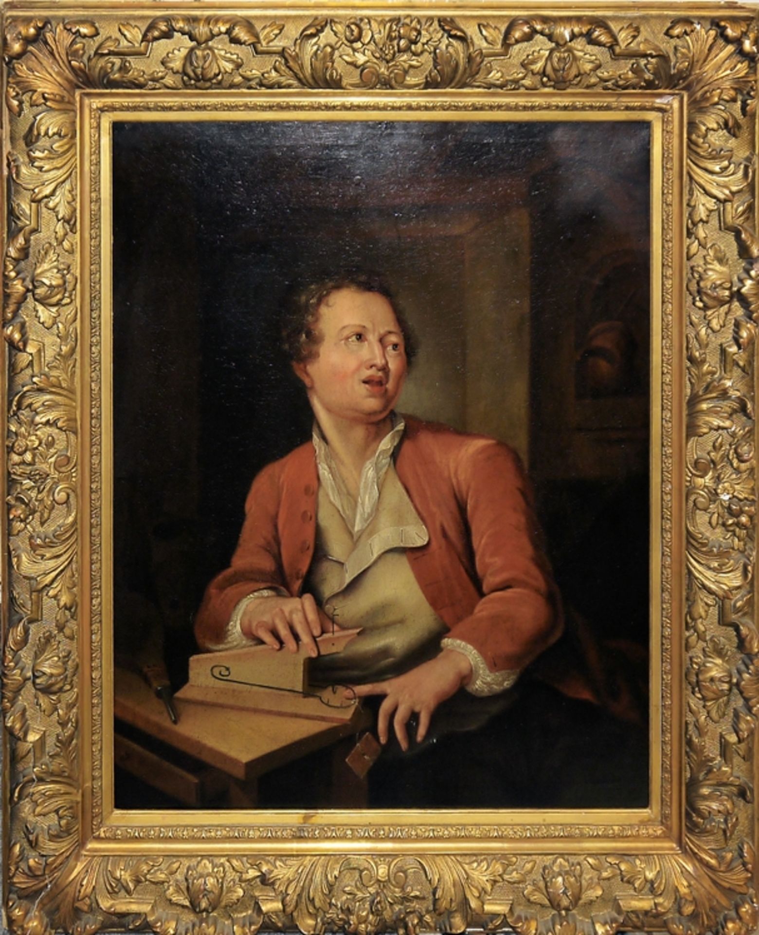 Pehr Hilleström zugeschr. (attr.), Mann mit Mausefalle (Man med råttfälla), Ölgemälde um 1780 im Pr