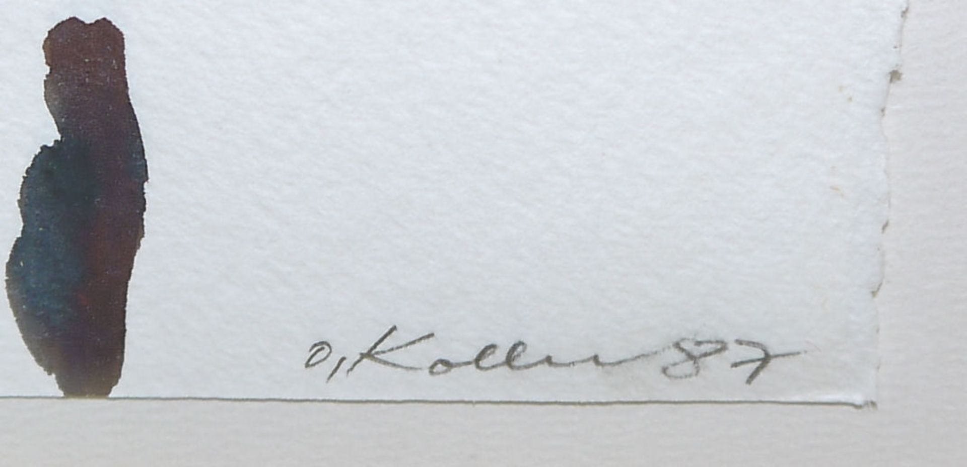 Oskar Koller, "Stiefmütterchen" & Dicke gelbe Blüten, zwei Aquarelle, gerahmt - Bild 2 aus 4