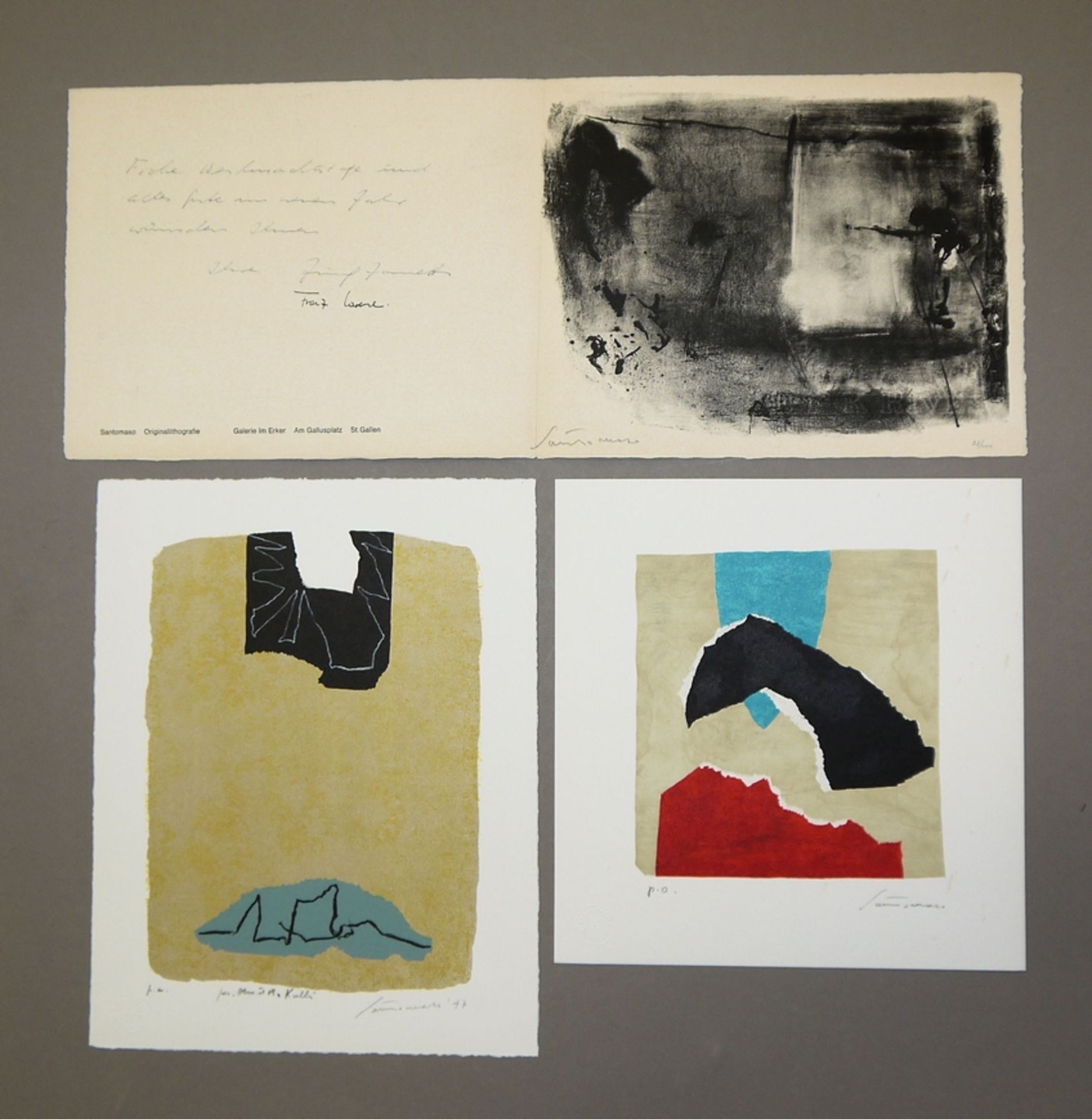 Giuseppe Santomaso, Abstrakte Kompositionen, 3 signierte Lithographien
