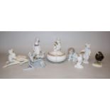7 Porzellanplastiken Rosenthal, Hutschenreuther, Heubach, Schierholz, Metzler & Ortloff ab 1900 und