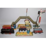 Bing Lokomotive, Spur 0, Model 3741 mit Zubehör, 8 Teile