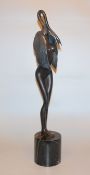 Bruno Bruni, "Leda col cigno", Bronzeplastik von 1978, sign. u. num.