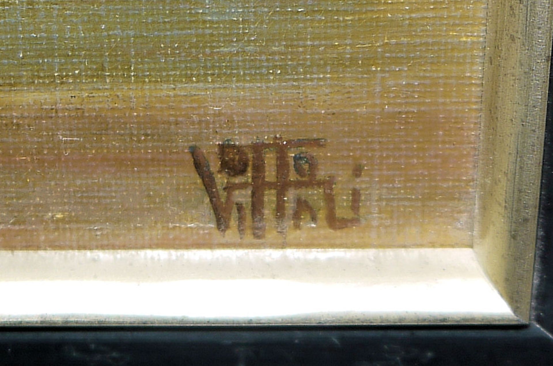 Otto Vittali, Wasserspiegelung, Ölgemälde, gerahmt - Bild 2 aus 2