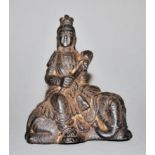 Bodhisattva auf Elefant, Eisenbronze der Ming-Zeit, China wohl 16./17. Jh.