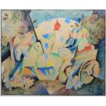 Béla Kádár, Kutschfahrt durch die Natur, signiertes Aquarell, um 1920