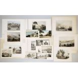 60, meist altkolorierte Stahlstiche des 18./19. Jhs. mit vielen raren Amerika-, Italien-, Schweiz u