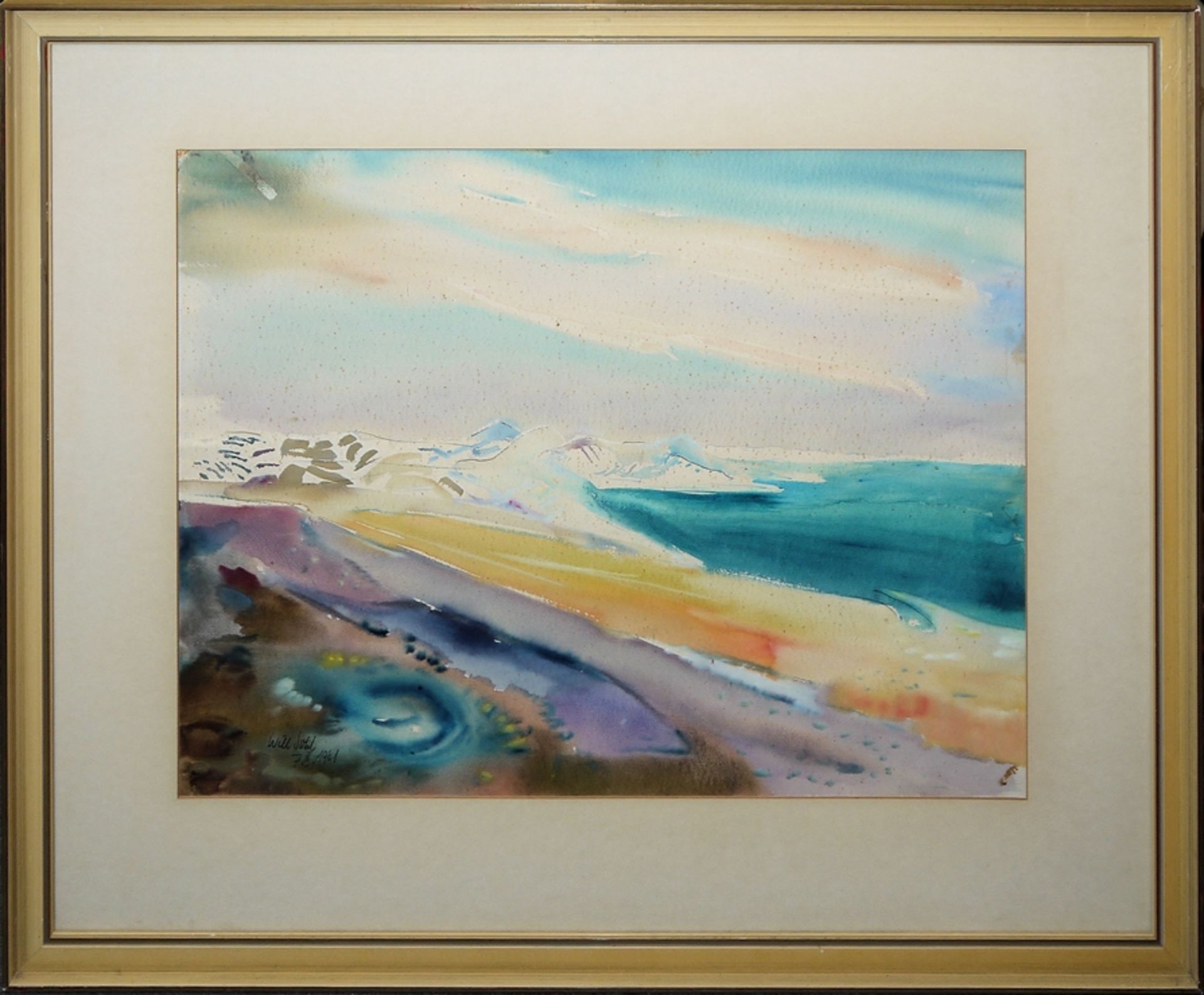 Will Sohl, Küstenlandschaften, 2 signierte Aquarelle, einmal von 1928, gerahmt - Bild 2 aus 5