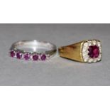 Zwei Rubinringe, Gold