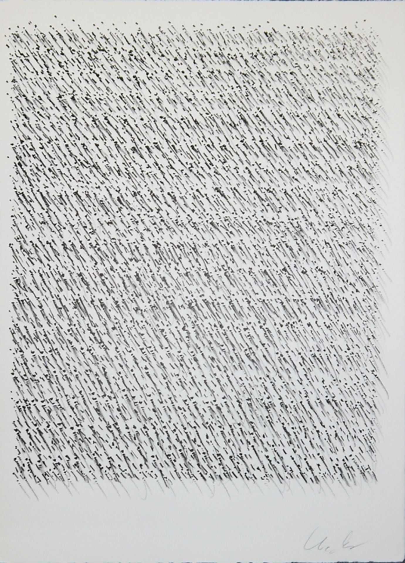 Günther Uecker, Neujahrsgrüße der Erker Galerie und Verlag St. Gallen, signierte Lithographie - Bild 2 aus 2