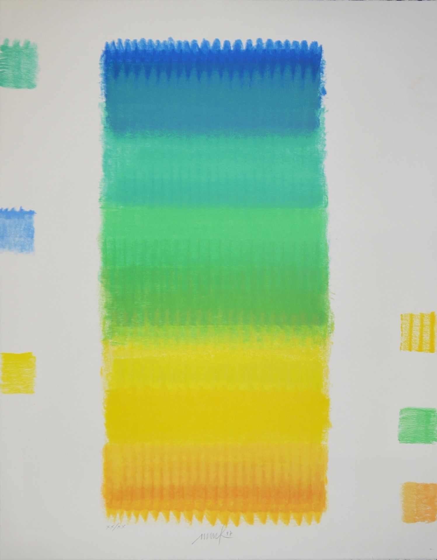 Heinz Mack, Chromatik - ohne Titel, sign. Farbsiebdruck von 1997, gerahmt