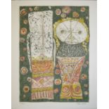 Rolf Nesch, Er und Sie, signierter Metalldruck mit Farblithographie von 1960