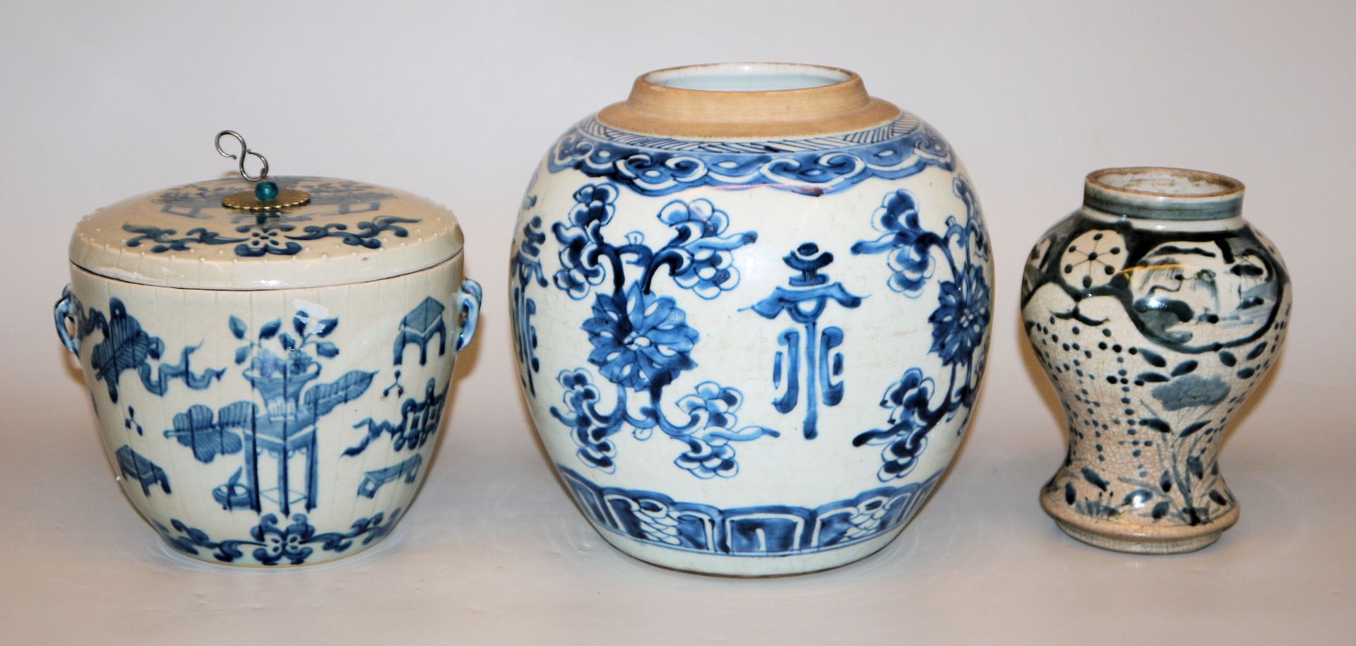 Drei Vorratstöpfe der Qing-Zeit, China 18./19. Jh.