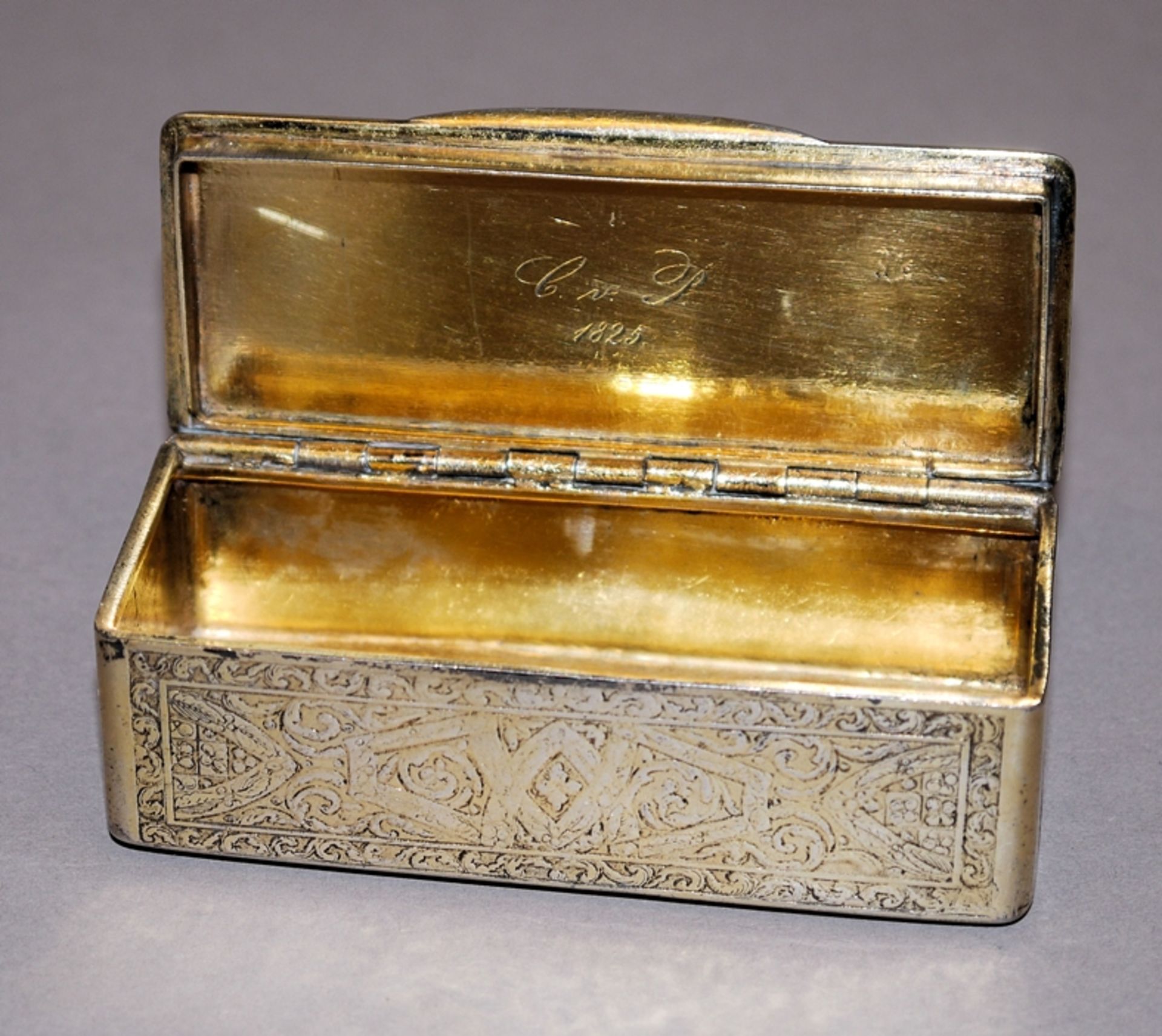 Schnupftabakdose, Silber, vergoldet, von 1825 - Bild 2 aus 2