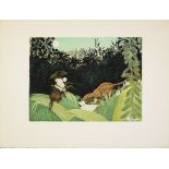 Jacques Villon, "La chasse aux tigres", Farbaquatinta-Radierung von 1924