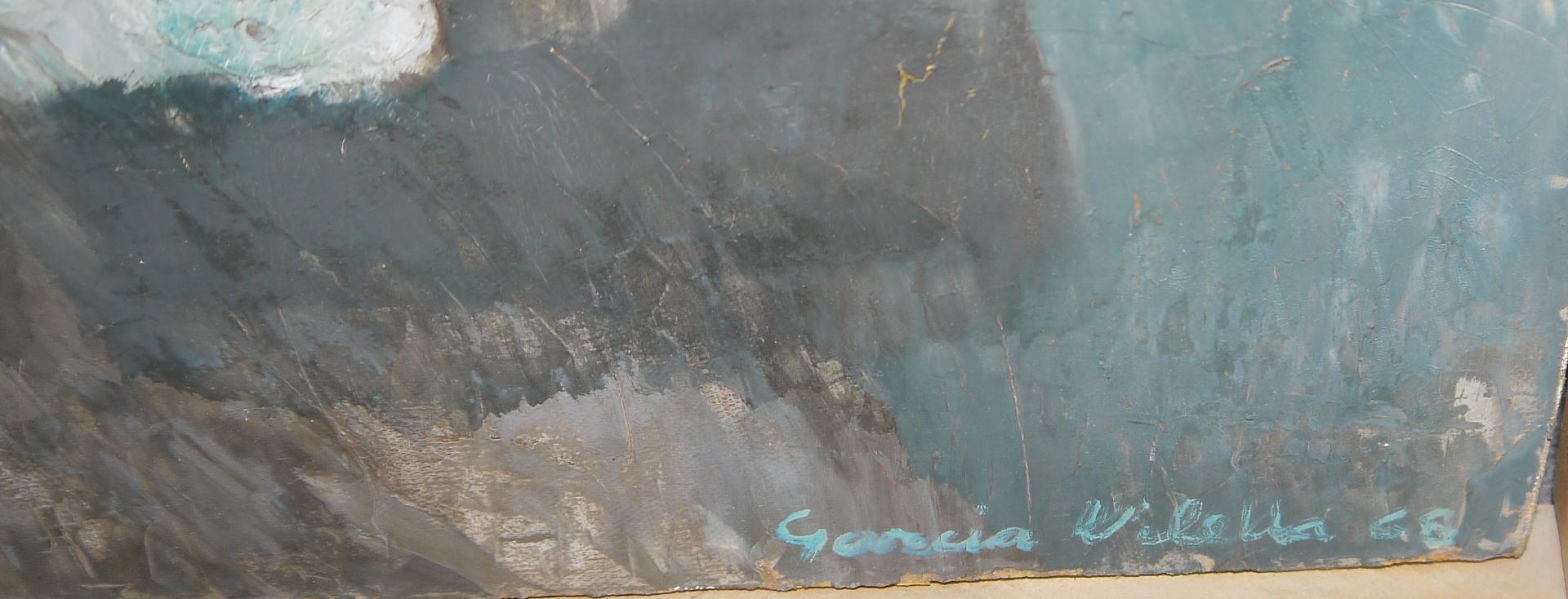 Francesco Garcia Vilella, Abstrakte Komposition, Ölgemälde von 1968, gerahmt - Bild 2 aus 3