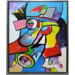 Otmar Alt, "Am Fuße der Leiter", Ölgemälde von 1992, im Galerierahmen