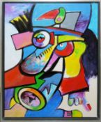 Otmar Alt, "Am Fuße der Leiter", Ölgemälde von 1992, im Galerierahmen