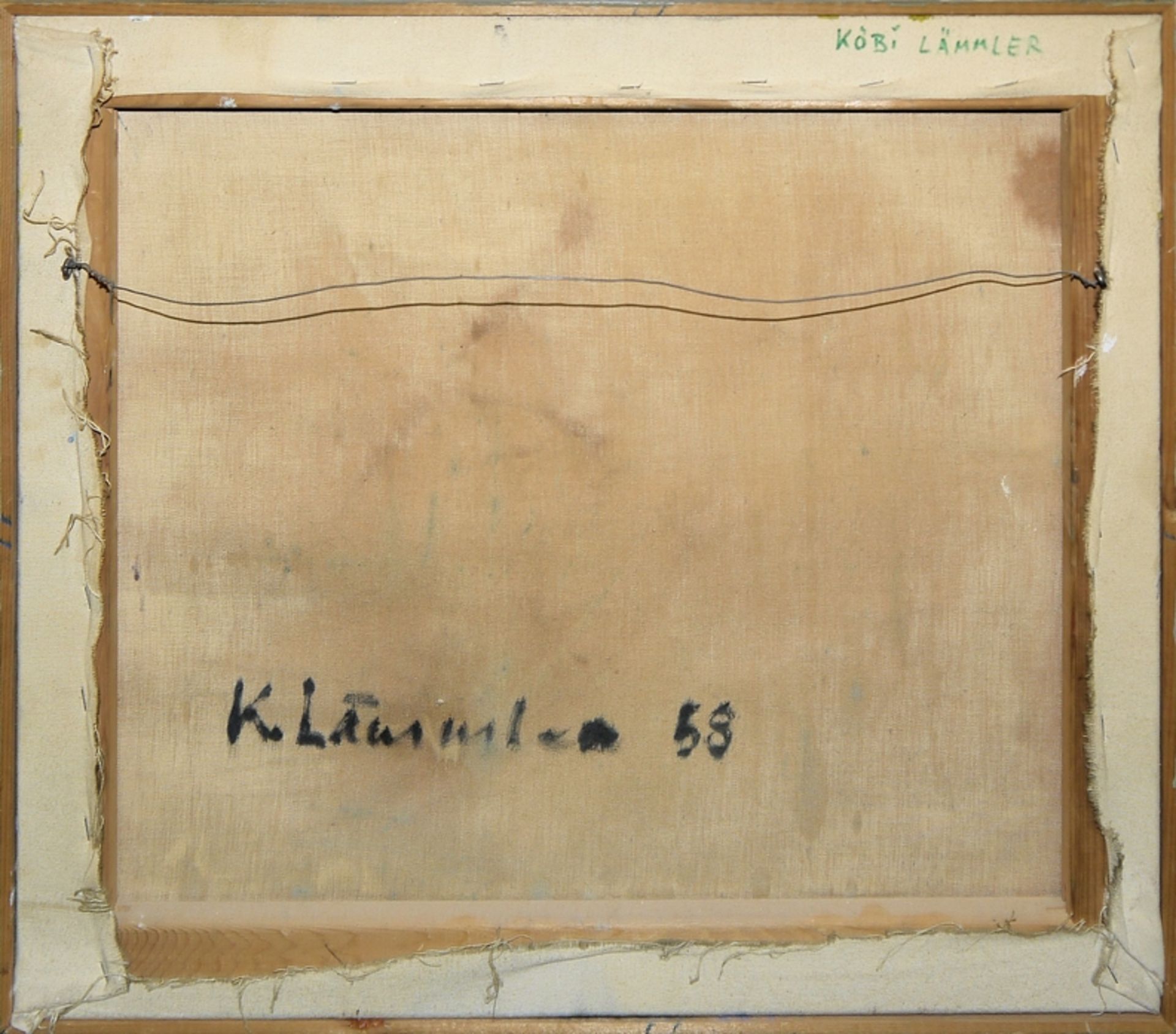 Köbi Lämmler, Abstrakte Landschaft, signiertes Ölgemälde von 1958 - Bild 2 aus 2