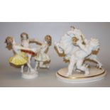 2 Porzellangruppen "Übermut" & "Reigen", Karl Tutter für Hutschenreuther