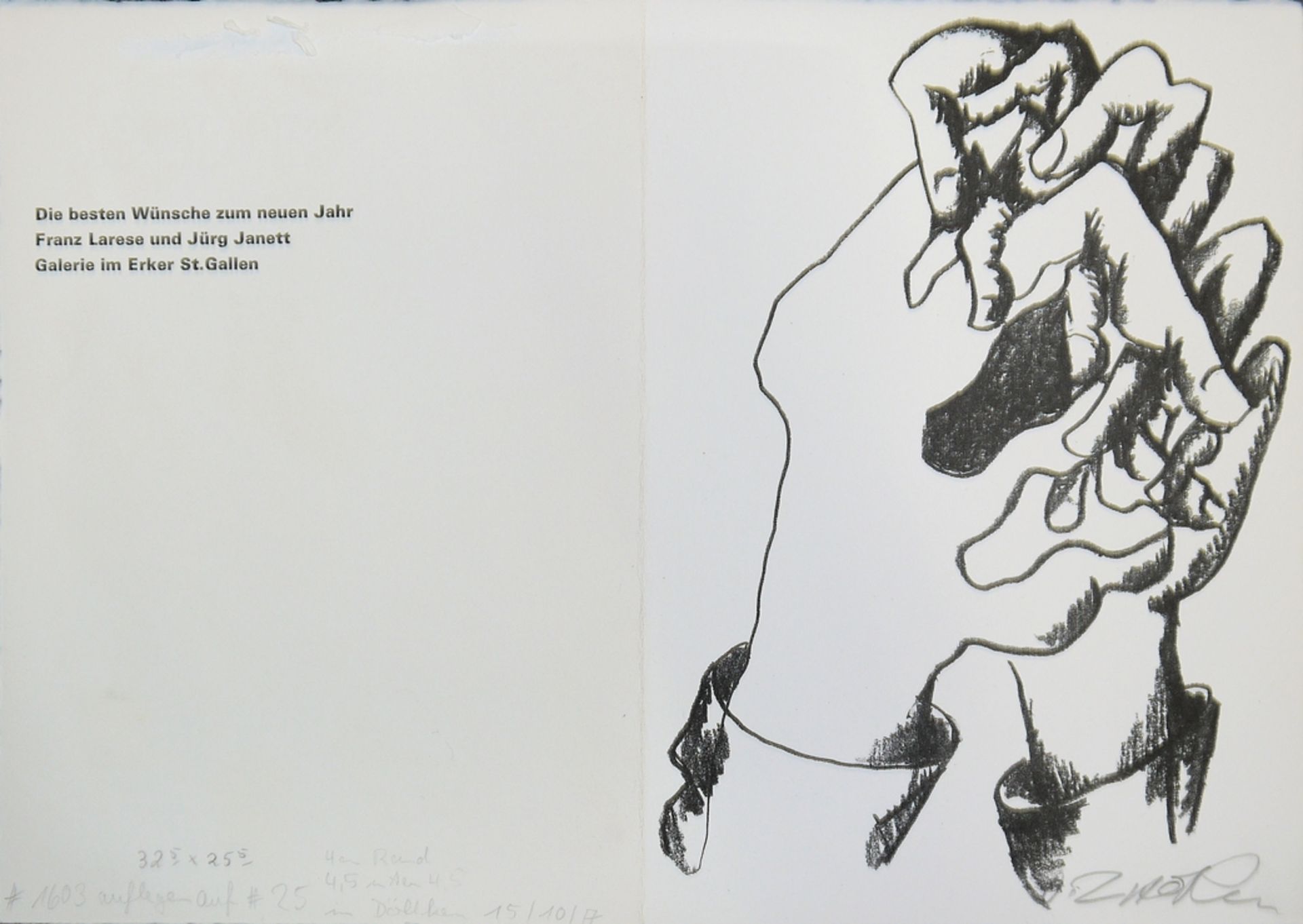 Ossip Zadkine, Zwei Hände, signierte Lithographie - Bild 2 aus 2