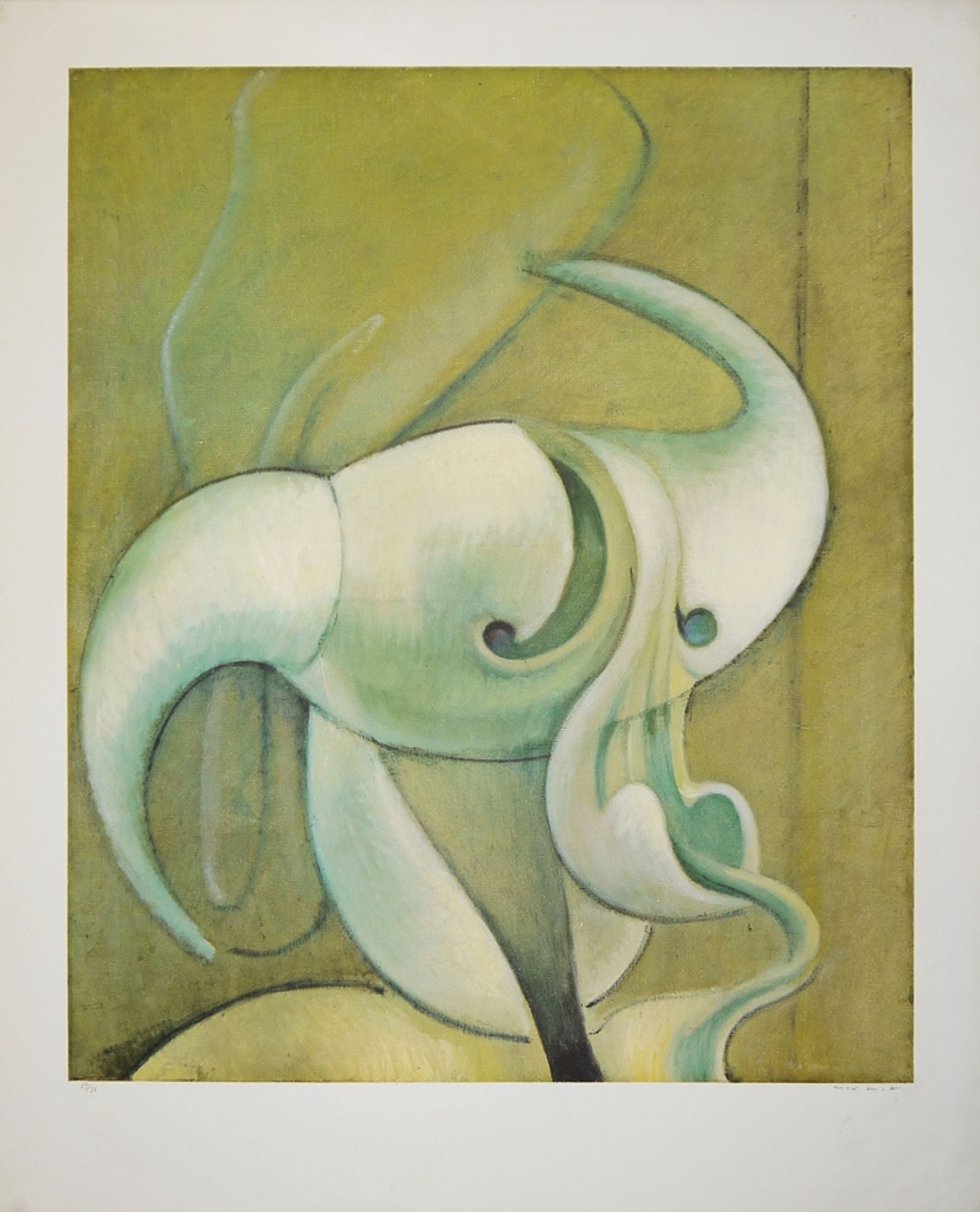 Max Ernst, "Tête d' homme", große signierte Photolithographie von 1971