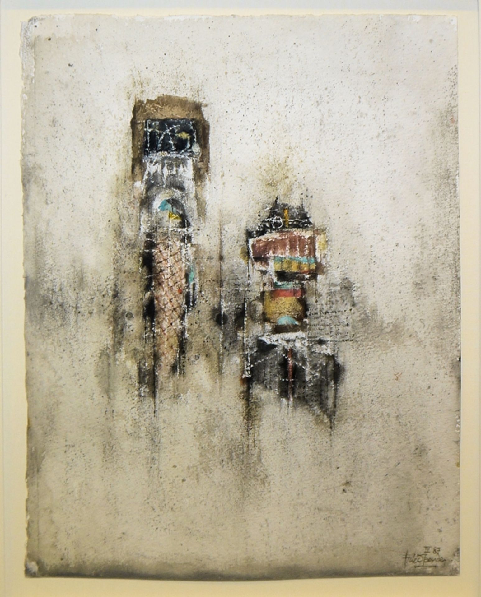 Johnny Friedländer, Ohne Titel, signiertes Aquarell von 1987, galeriegerahmt - Bild 2 aus 3