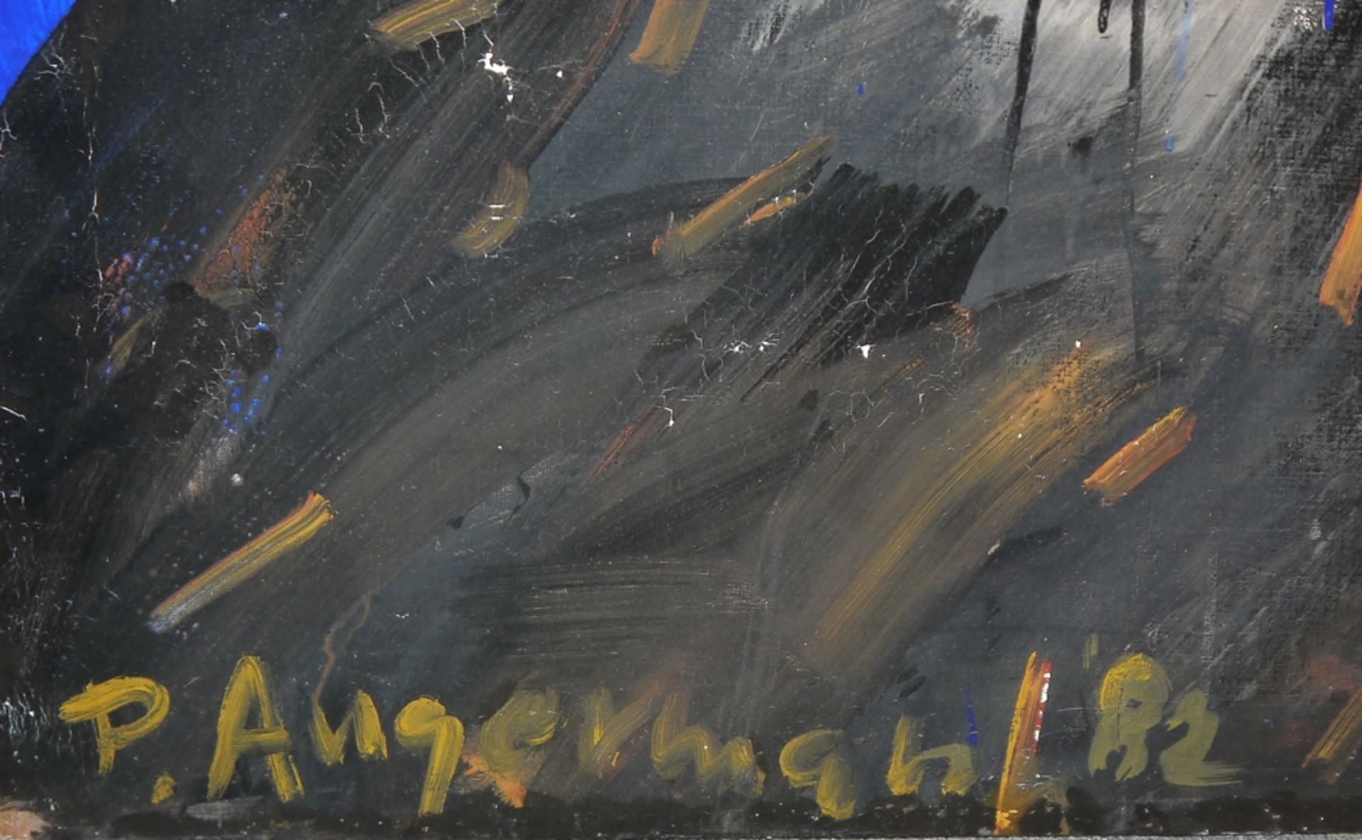 Peter Angermann, "Höhere Gewalt", großformatiges Ölgemälde von 1982 - Bild 2 aus 2