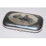 Tabatiere mit Niello-Dekor, Silber, Moskau, 1888